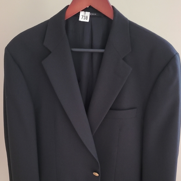 Bobby Jones Black Golf Sport Coat 100% Wool Blazer 40S Gold Buttons Made In USA - Picture 8 of 9